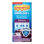 Emergen-C Immune+ Triple Action Immune Support Powder, BetaVia (R), 1000mg Vitamin C, B Vitamins, Vitamin D and Antioxidants, Elderberry – 18 Count