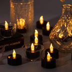 Pandaing Flameless Tealight Candles, 40 Pack, Batteries Included, Black