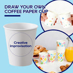 LITOPAK 400 Pack 8 oz Disposable Paper Coffee Cups, White Paper Hot Coffee Cups for Party, Picnic, Travel, and Events
