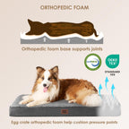 EHEYCIGA Orthopedic Dog Bed Large with Removable Washable Cover, 41IN Grey