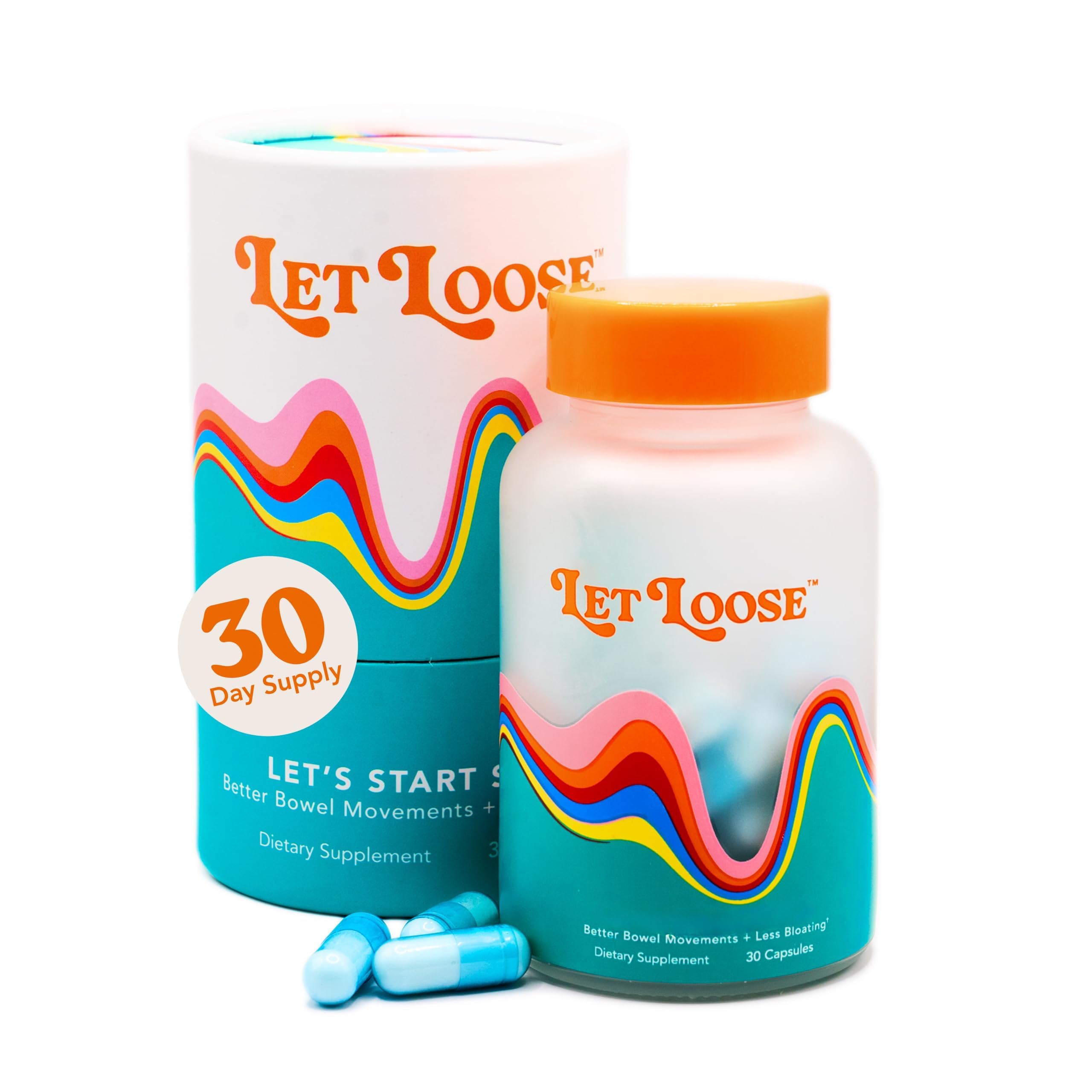 Let Loose Daily Constipation Relief Pills - Supports Bloating Relief for Women, Smooth Bowel Movements, Gentle Gut Cleanse Detox for Women and Men, Formulated with Ozonated Magnesium Oxide,30 Capsules