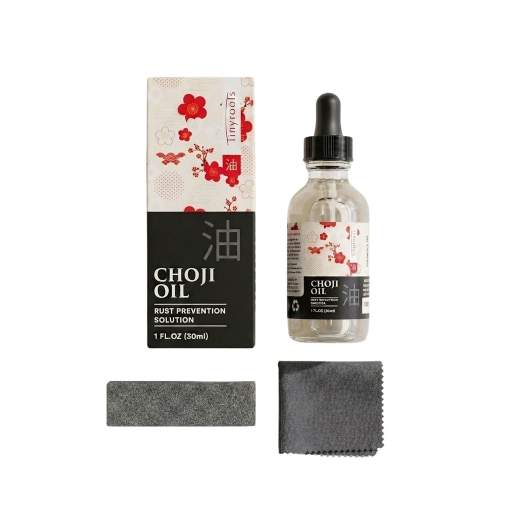 Tinyroots Choji Oil Tool Cleaning Kit, Simply Wipe the Knife Oil on to Restore Your Sword, Knives, Bonsai Tools, Includes Rust Eraser and Lint Free Cloth
