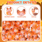 Geelin 60 Pcs Mini Resin Fox Figure Bulk Miniatures Animal Figurine