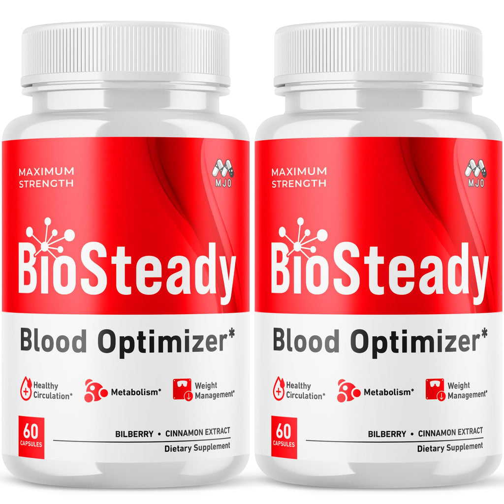 (2 Pack) Biosteady Blood Optimizer Capsules, Official Bio Steady Pills with All Natural Ingredients, Biosteady Advanced Health & Wellness Supplement with Maximum Strength Multivitamins (120 Capsules)