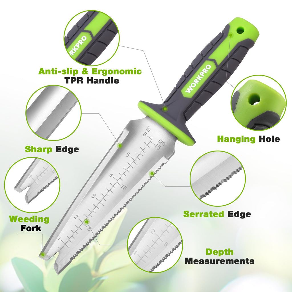 WORKPRO Hori Hori Garden Knife, Garden Tools with Oxford Sheath