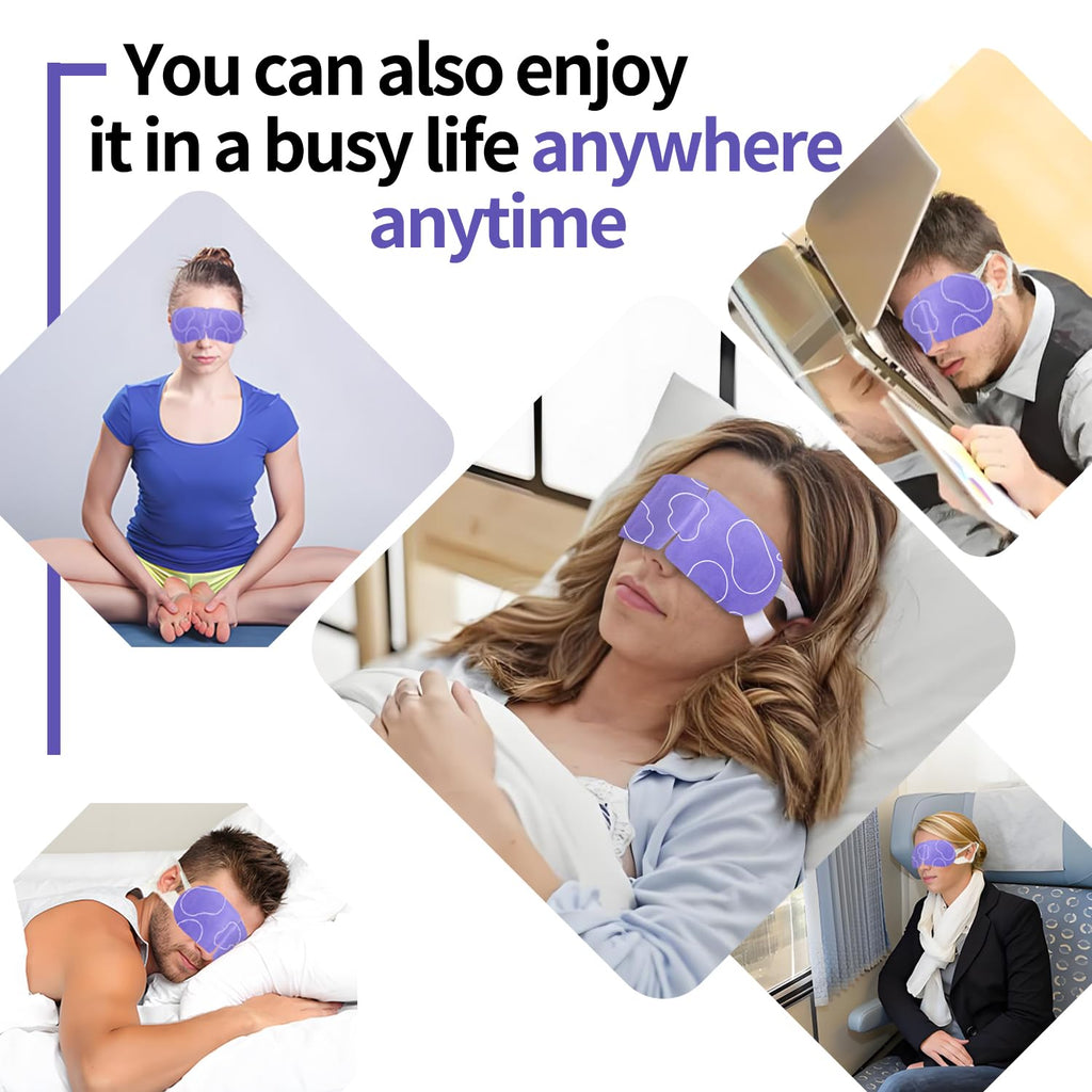 MYEBONG 48 Packs Steam Eye Mask for Eyes, Warm Compress Eye Mask, Self Heating Eye Masks Help for Eye Spa, Disposable Heated Eyes Mask for Sleeping Relief Stress Eye Fatigue(Lavender)