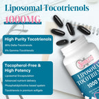 Svaiketa Liposomal Tocotrienols Supplement 1000mg, Vitamin E, Advanced Formula with 95% Delta-Tocotrienols & 5% Gamma-Tocotrienols - 60 Softgels (2 Bottles)
