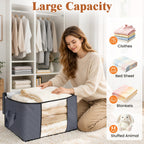 Fab totes 6 Pack Storage Bags for Clothes Blanket Storage Bins with Lids