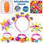 FUNZBO 520+ Pop Beads, Jewelry Making Kit for Kids Girls 3-6 Birthday Gifts