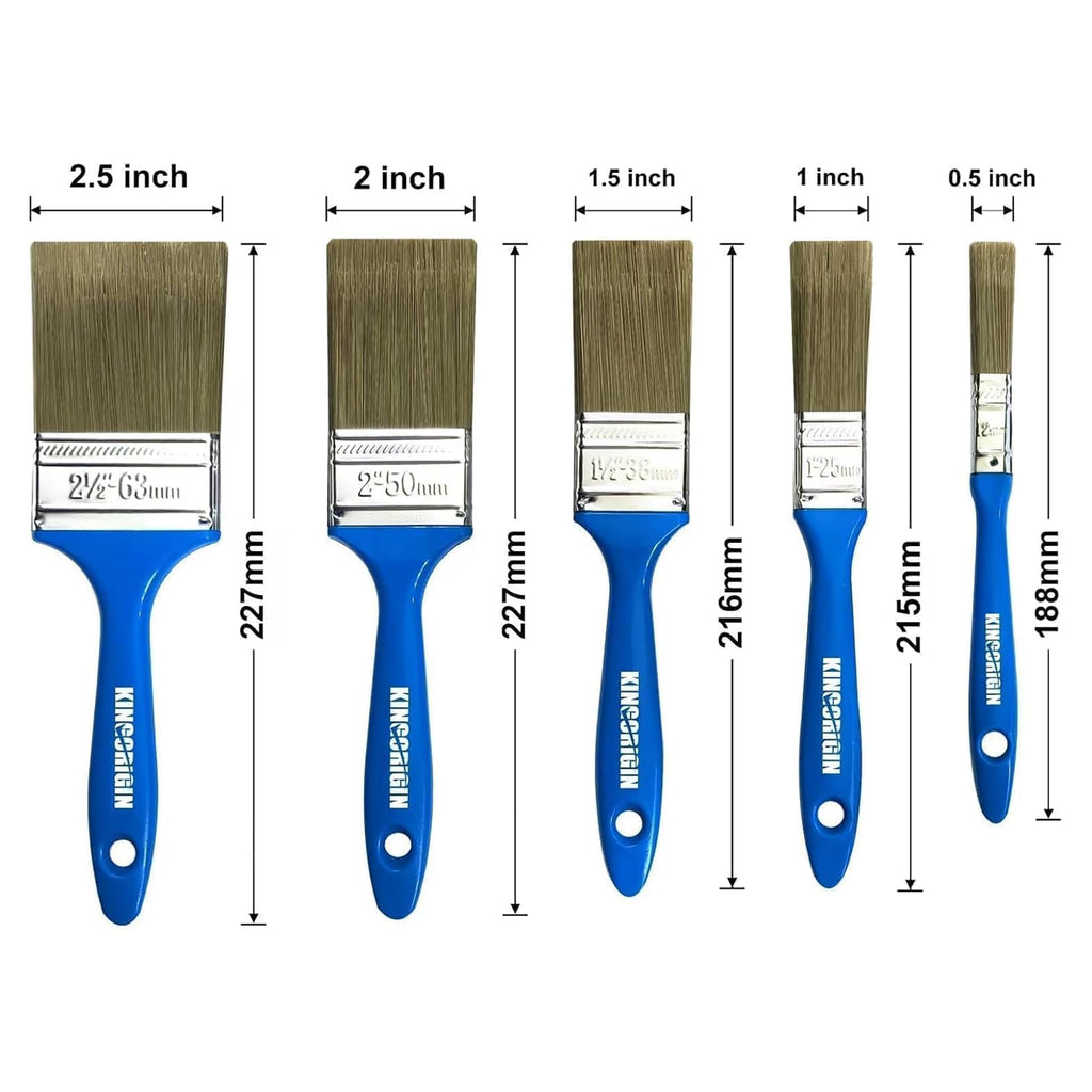 King Origin Versatile Paint Brush Set, 30 Pack, 5 Sizes Paint Brushes (0.5" 1" 1.5" 2" 2.5"), Small Paint Brushes for Walls, Furniture, Crafts - Detailed Painting & Larger Surface Coverage