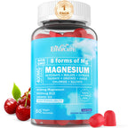 Magnesium Complex Gummies 400mg | as 8 Forms of Magnesium Glycinate, Malate, Citrate, Taurate, Oxide & More | w/Ashwagandha Extract, D3 & B12 Supports for Calm, Zzz, Mood - Vegan 60Cts