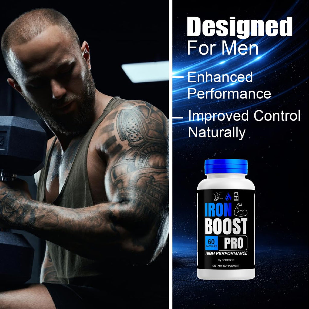 (2 Packs) Iron Boost Pro Capsules, All Natural IronBoostPro Supplement Pills with Premium Ingredients, Official IronBoost Pro for Maximum Strength & Overall Wellness Review (120 Capsules)