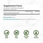 Instant Creatine Monohydrate Powder, 5g Per Serving – 240 Servings | Micronized, Unflavored, Fast Absorbing Formula | Supports Strength, Power, & High-Intensity Training* | Vegan, Keto, Non-GMO