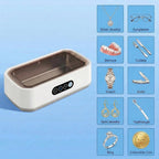 Ultrasonic Jewelry Cleaner Machine: 49KHz Ultrasonic Cleaner with 3 Cleaning Modes for Jewelry,Glasses,Rings,Watch Strap,Dentures,Retainers,Coins,Earring,650ML 304 Stainless Steel Tank(White)