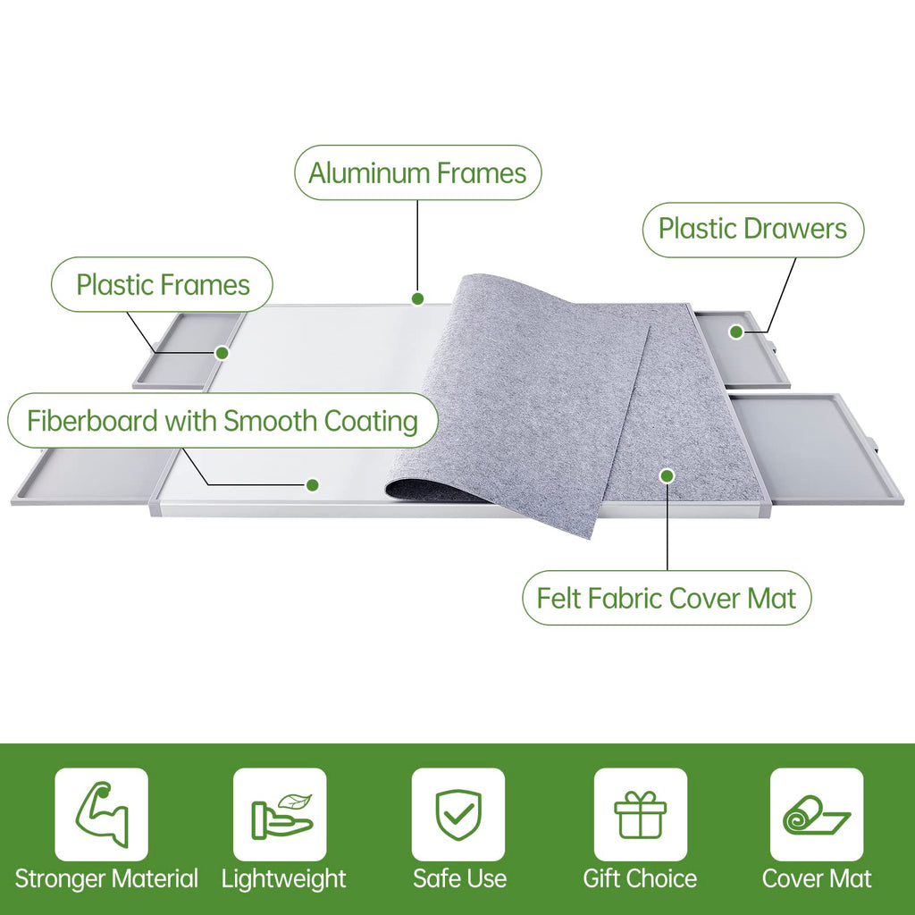 2000 Piece Non-Wood Jigsaw Puzzle Board with Drawers and Felt Fabric Cover Mat, Portable Puzzle Table for Adults, Puzzle Tray, Super Large Size: 40×30 Inch Work Surface, Lightweight Design
