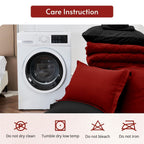 MUXHOMO Queen Comforter Set 7 Pieces, Reversible Bed in a Bag, Red/Black