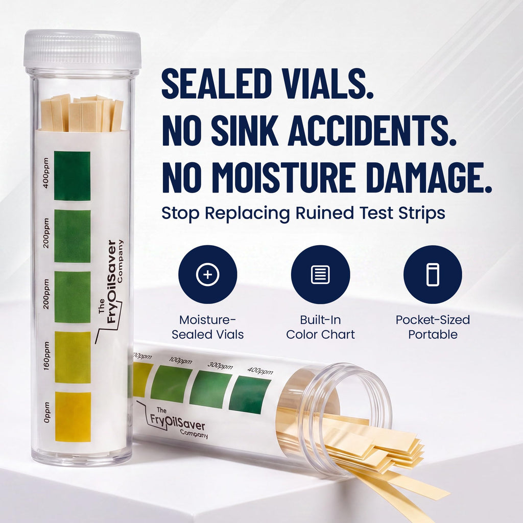 100 Pack Quat Sanitizer Test Strips for Sanitizing Solution – Quaternary Food Service Test Kit for Restaurant Kitchen - QAC QR5 0-500 ppm - 1 x 100-Strip Vials (1 Pack) by FryOilSaver Co.