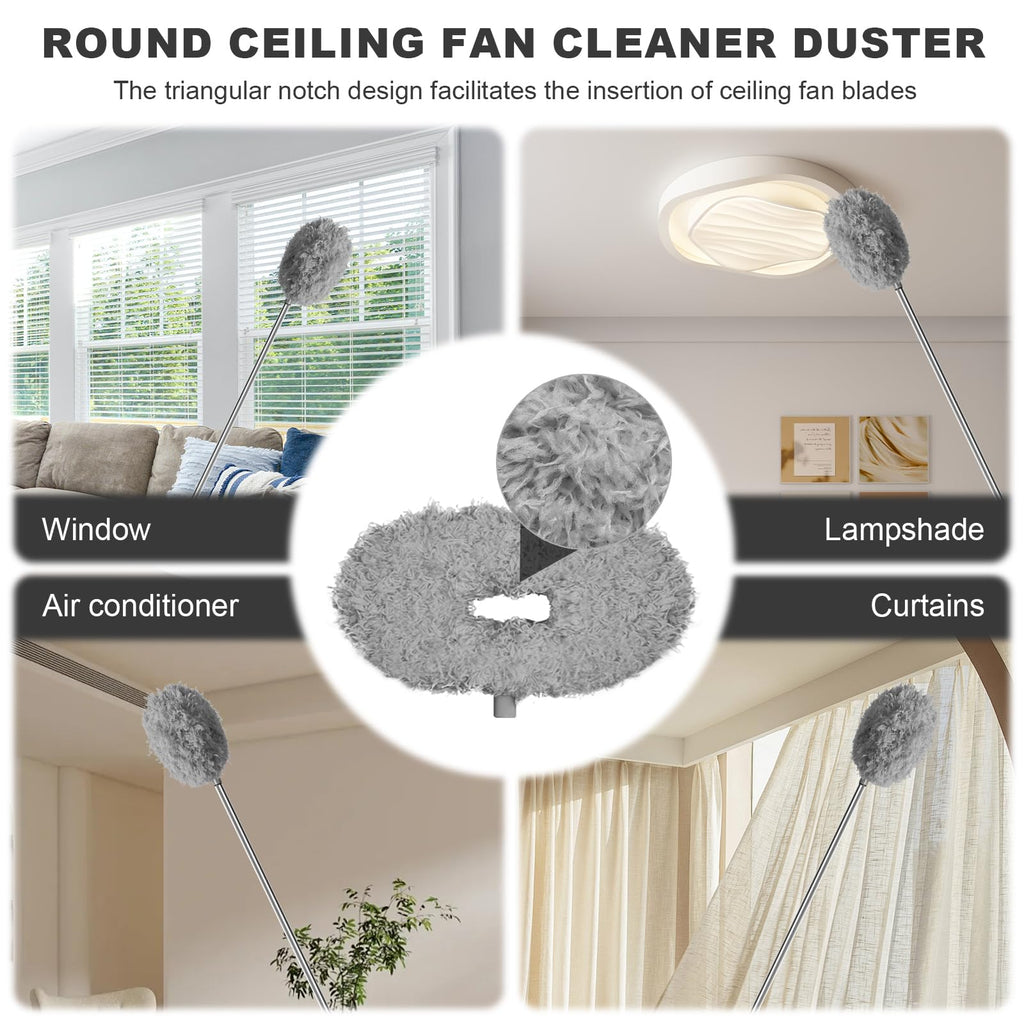 Storystore Ceiling Fan Cleaner Duster - Adjustable Duster with Extension Pole,Dusters for Cleaning Fan Blade, Walls and Cobweb (7FT/Grey)