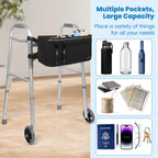 ZHCHG Walker Basket for Seniors, Walker Accessories, Folding Walker Bag with Large Capacity & Never Tipping Over, Best Gift- Black (Not Fit Rollator Walkers)