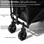 Opkkcun 80L Small Collapsible Wagon Cart Foldable Garden Cart with All Terrain Wheels, Lightweight Portable Utility Wagon for Beach, Camping, Grocery, Shopping, Outdoor Sports