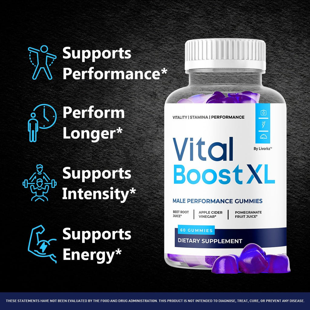 (2 Pack) Vital Boost XL Gummies - Official VitalBoost XL Gummys For Men Premium Natural Ingredients - Maximum Strength, Advanced Formula Support For Overall Health & Wellness, 120 Gummies For 2 Months