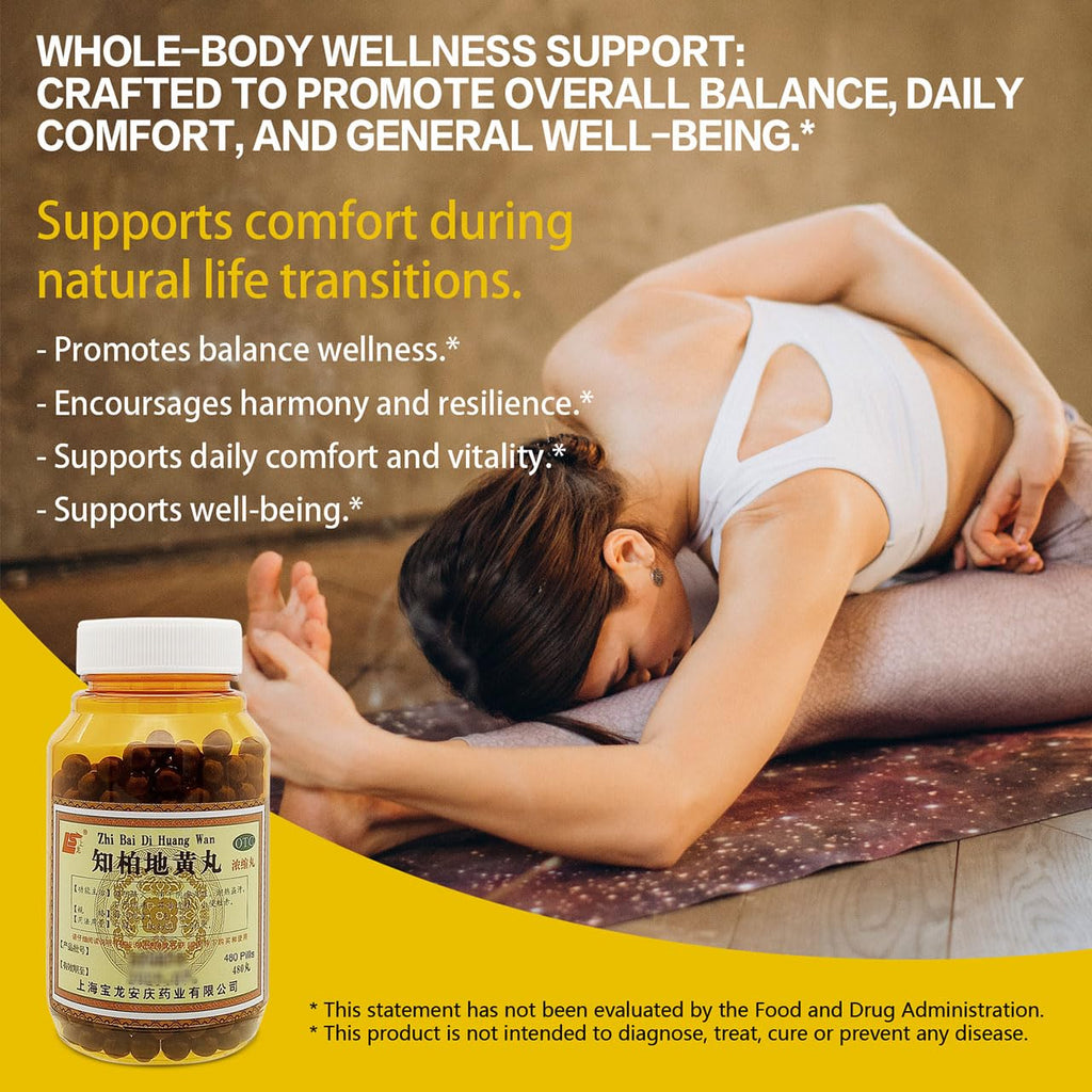 ciwoll Zhi-Bai Di-Huang Wan Herbal Teapills 480 Pills (60 Servings, Economy Size) - 知柏地黄丸 Chinese Herbal Formula Eight Flavor Rehmannia Pill