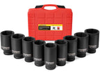 DAYUAN 9 Pcs Axle Nut Hub Impact 1/2" Drive Socket 29 30 31 32 33 34 35 36 38mm Socket Set