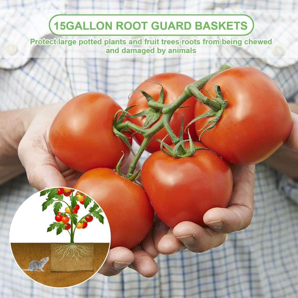 Foyego 4Pack 15 Gallon Root Guard Gopher Baskets for Plants