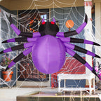 COMIN 9FT Halloween Inflatables Decorations Purple Spider Yard LEDs Decor