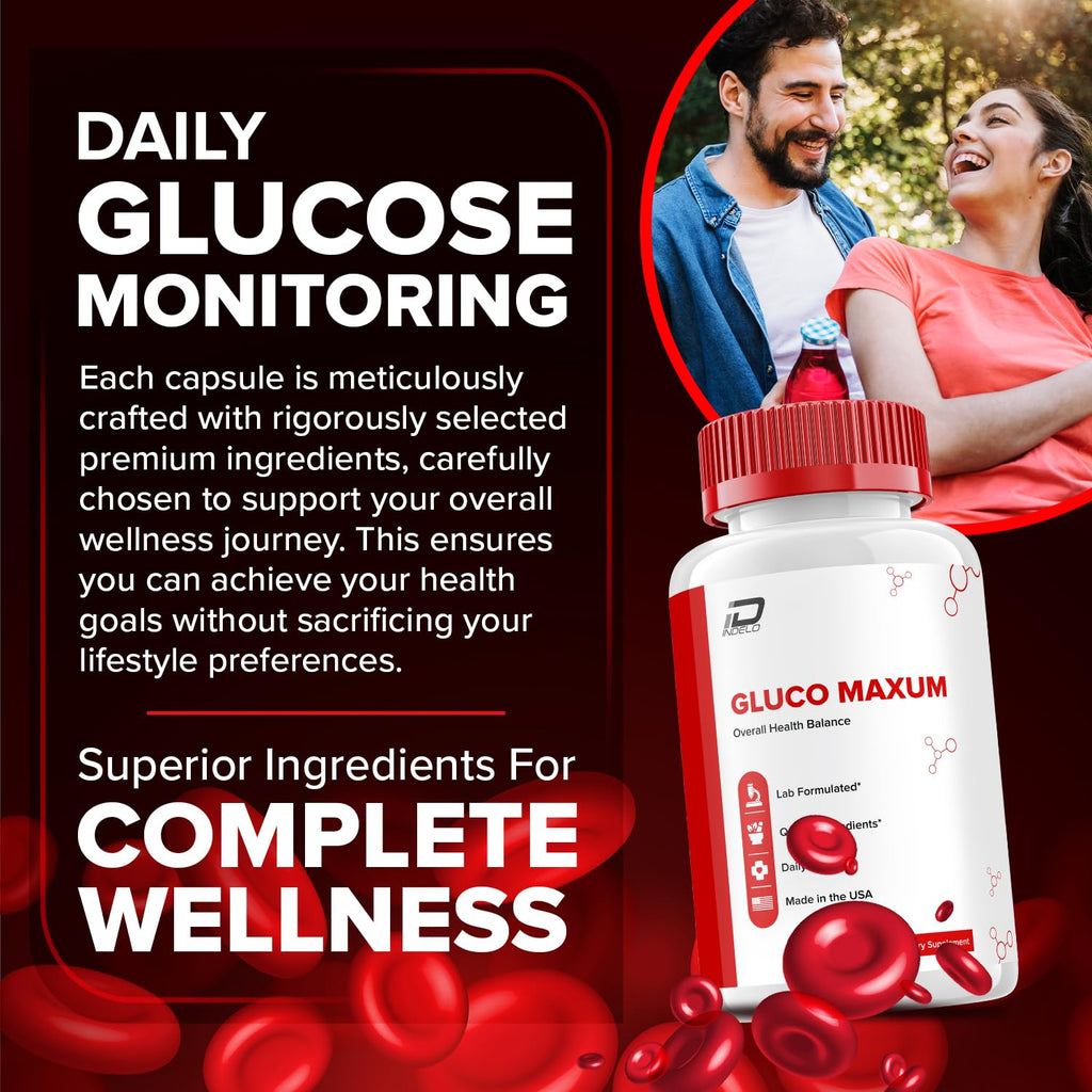 Gluco Maxum Capsules - Gluco Max Advanced Supplement, All Natural Formula to Maintain Healthy Levels, Maximum Strength Formula, GlycoMaxum Capsule Reviews (3 Pack - 180 Capsules)