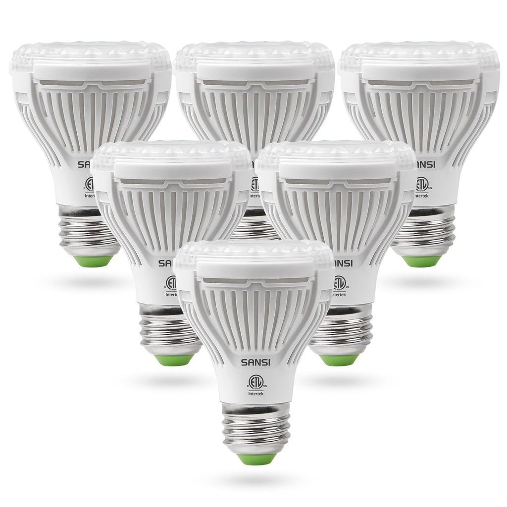 SANSI LED Grow Light Bulb for Seeds and Greens, Full Spectrum 10W Grow Light (150 Watt Equiv) with Optical Lens for Indoor Plant, High PPFD, E26 Base, 6-Pack