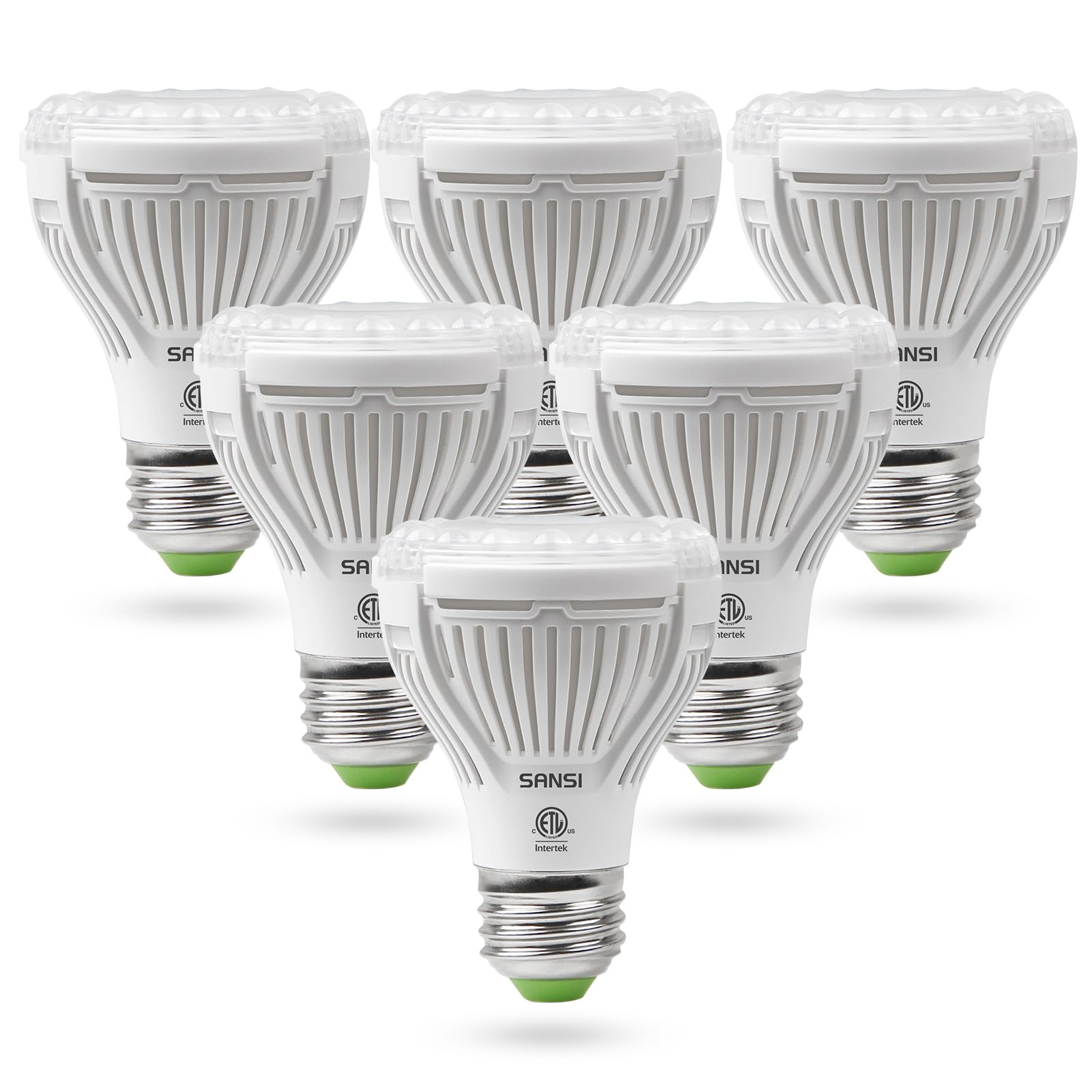 SANSI LED Grow Light Bulb for Seeds and Greens, Full Spectrum 10W Grow Light (150 Watt Equiv) with Optical Lens for Indoor Plant, High PPFD, E26 Base, 6-Pack