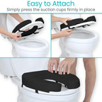 Vive Toilet Seat Cushion (Soft Cushioned Foam) - Easy Clean Padded Bathroom Attachment - Elongated, Standard Seats - Comfort and Support Donut for Handicap, Adults (2" Cushioned Foam, Black)