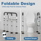 HOMLAND Toilet Safety Rails for Seniors, Adjustable Detachable Toilet Safety Frame with Handles for Elderly and Disabled, 350LBS Handicap Toilet Rail Fits Most Toilets, Black