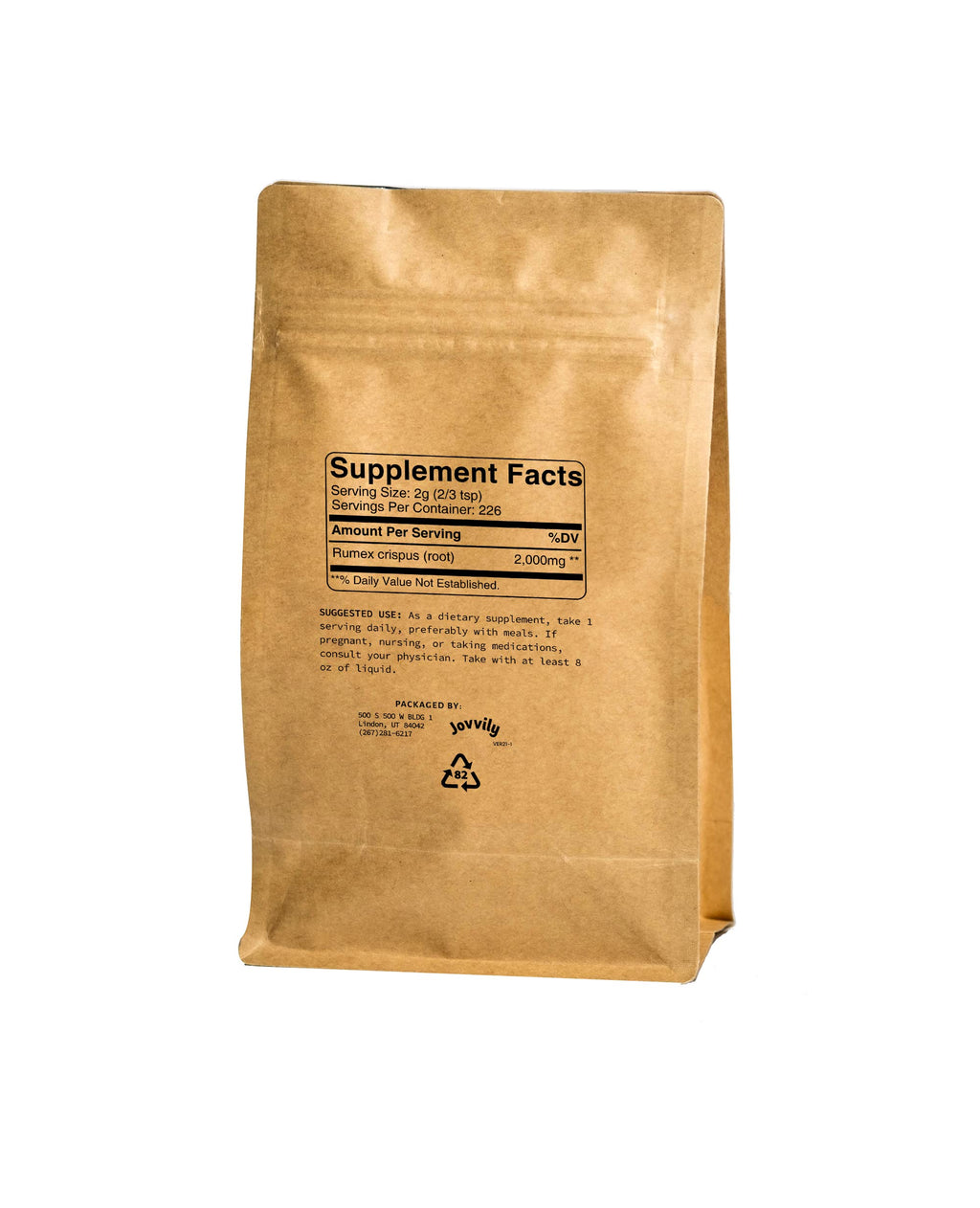 Jovvily Yellow Dock Root - 1lb - Natural Supplement - Gluten-Free - Lab-Verified