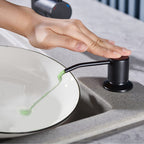 Soap Dispenser for Kitchen Sink Matte Black, Lotion Dispenser for Kitchen Sink Stainless Steel Sink Soap Dispenser 17 OZ Bottle Built in Design Refill from The Top