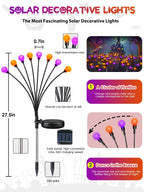 6 Pack Halloween Decorations Outdoor Solar Firefly Lights Orange Purple