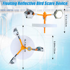 Mqiielle Duck Deterrent for Pool Floating Reflective Bird Scare Device, Automatic Swinging, Keep Birds Ducks Away from Your Backyard, Pool, Boat and Garden Roof