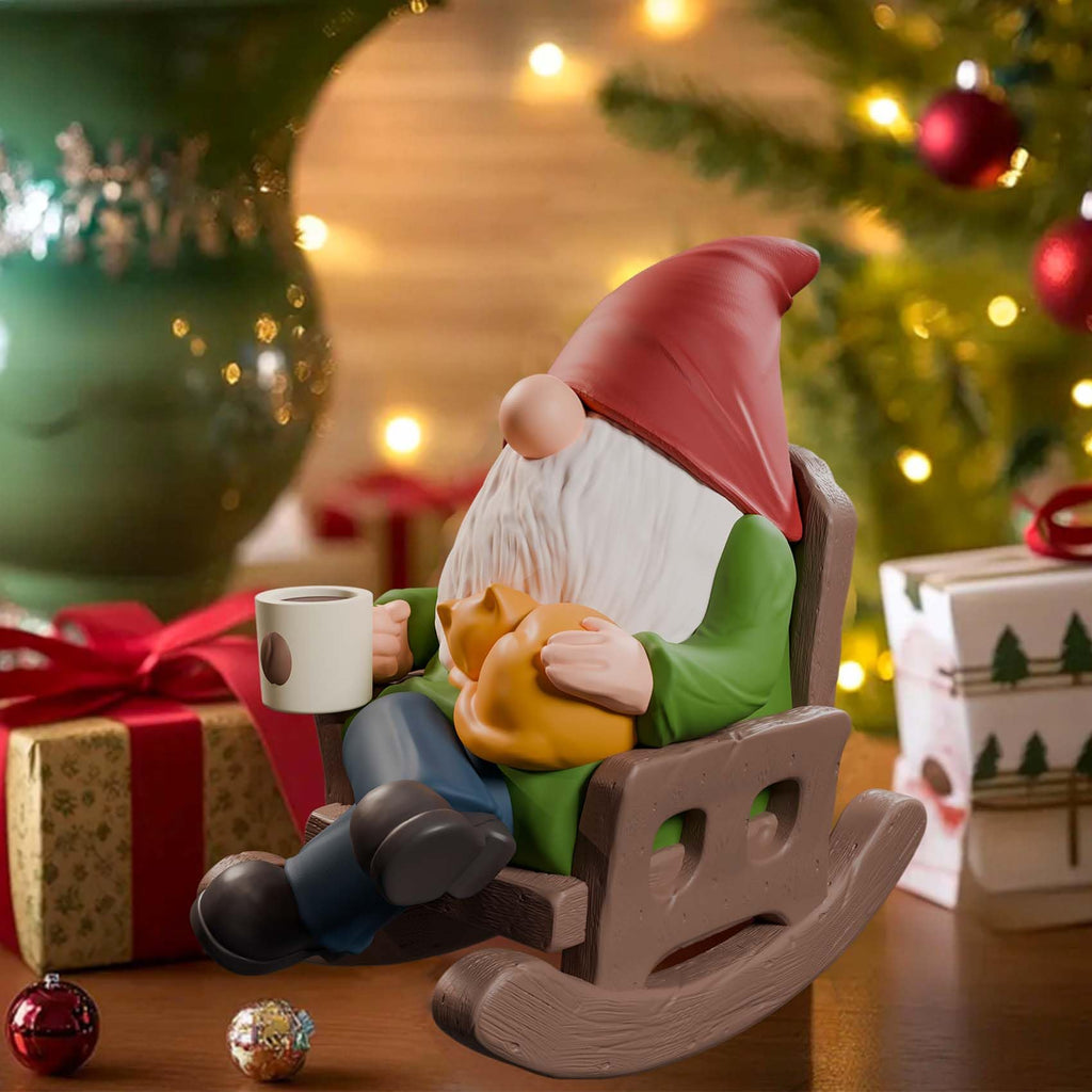 Faumsut Drinking Coffee Garden Gnomes Statue Decoration