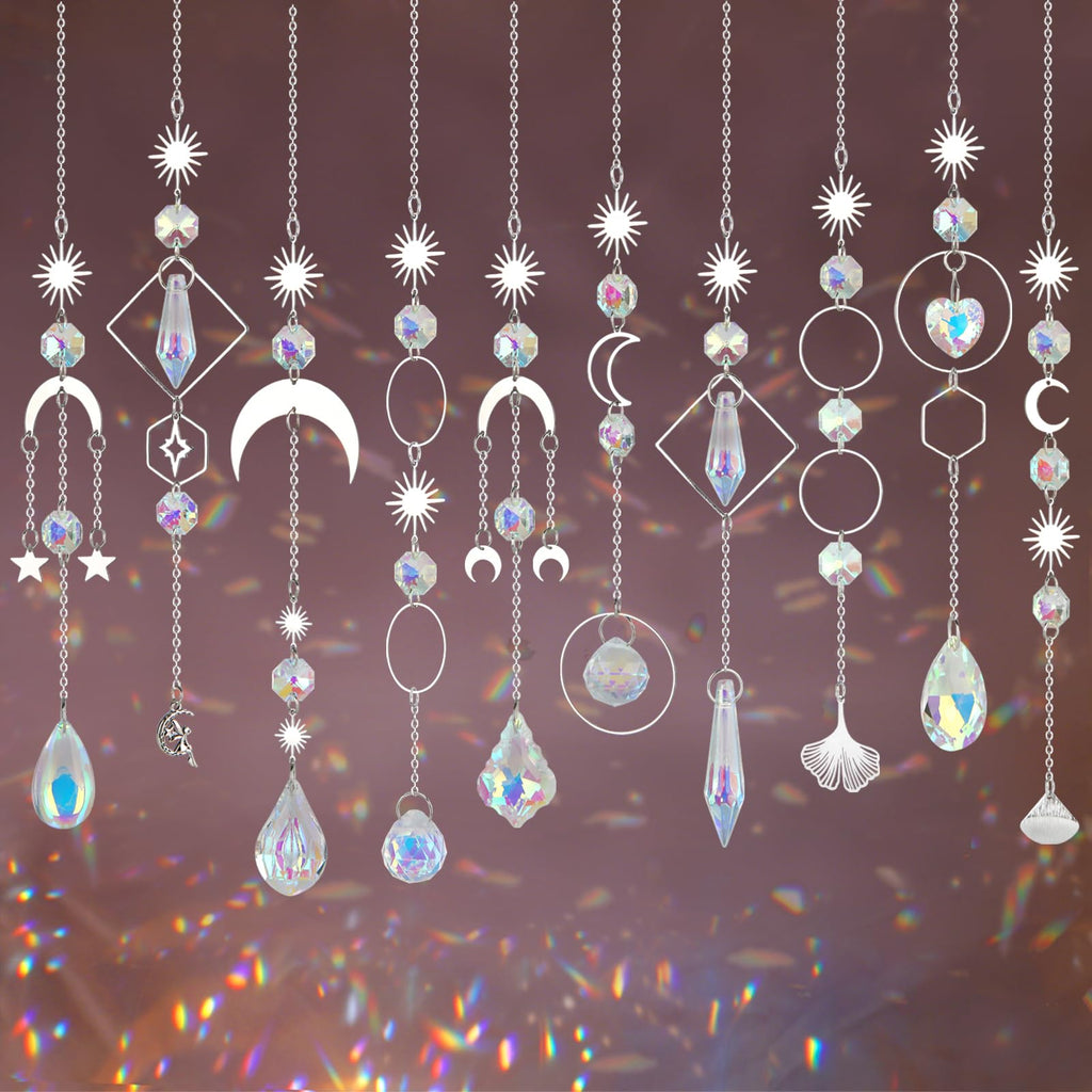 Crystal Suncatcher, 10 Pcs Colorful Sun Catchers Indoor Window Hanging