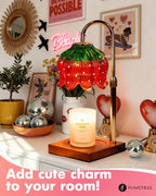 Strawberry Candle Warmer Lamp with Timer Dimmer, Adjustable Height Christmas Birthday Gifts for Women Mom House Warming Gifts New Home Bedroom Decor, Cute Candle Warmer Light for Jar Candles