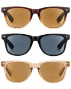 LADEESSE 3 Pack Reading Sunglasses for Women, UV400 Sun Readers Glasses Spring Hinge Outdoor Sunglasses-200(Not bifocal)