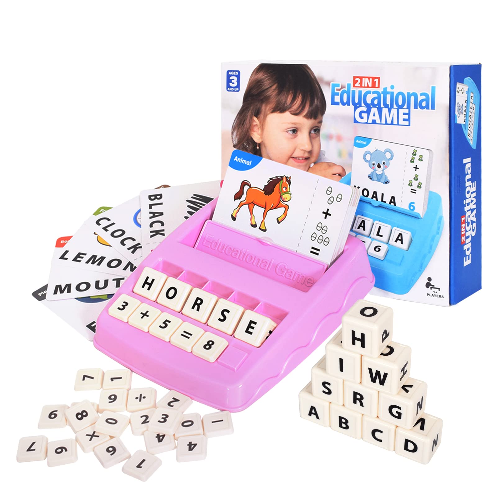 Educational Toys for Kids Ages 3-8, Matching Letter Spelling Game ABC Learning, learning toys for 4-7 year old girls ,Birthday Party Gifts Easter Basket Stuffer for 3 4 5 6 7 8 Year Olds Girls Pink