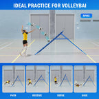 7x4FT Volleyball Rebounder Net Pro, Baseball Softball Rebound Pitch Back Net, Adjustable Angle Lacrosse Bounce Back Practice Equipment, Easy Quick Setup, Ideal for Outdoor and Backyard Training