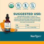 MaryRuth Organics Organic Turmeric Liquid Extract | Sugar Free | USDA Organic | Organic Turmeric Supplement | Non-GMO | Gluten Free | Vegan | Alcohol-Free Tincture | 1 Fl Oz