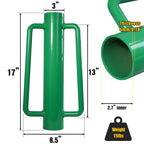 VASGOR Fence Post Driver, Heavy Duty Hand Post Pounder with Handle - Use for Metal U Posts, T Posts, Garden Fence (15 LBS)
