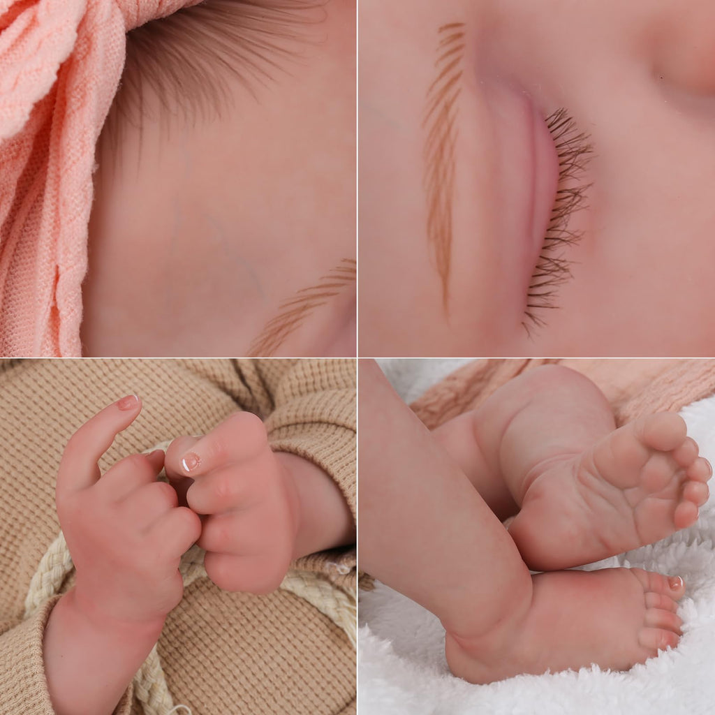 CHAREX Realistic Newborn Baby Dolls - 20 Inch Sleeping Soft Reborn Doll, Handcrafted Weighted Newborn Doll, Toys for Ages 3 and Up
