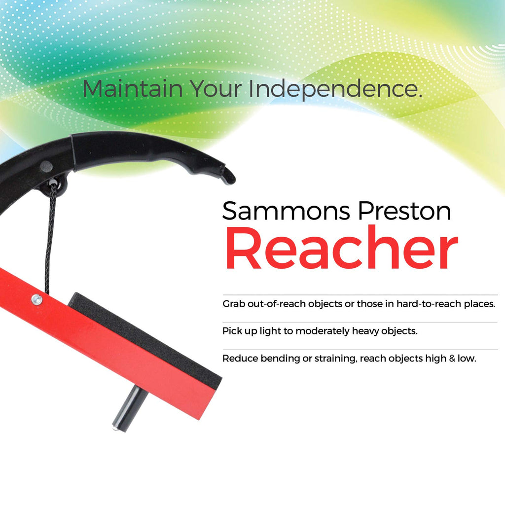 Sammons Preston Reacher, Blue, 26 Inch, Grabber Reacher Tool, Lightweight Trash Picker Grabber & Garden Nabber, Handy Aluminum Picker Up Tool & Reaching Claw, Portable Reaching Assist & Dressing Tool