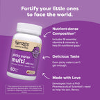 Renzo's Picky Eater Kids Multivitamin with Iron, Dissolving Kids Vitamins with Vitamin D3 & K2 and More, 60 Sugar-Free Melty Tabs, Cherry Mo’ Cherry Flavored