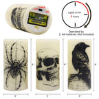 Eldnacele Skull Halloween Flameless Candles Battery Operated with 6H Timer